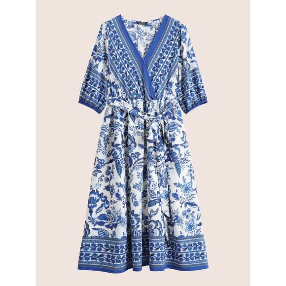 BloomChic Bandana Surplice Neck Lantern Sleeve Pocket Dress 2X. 18/20 - Picture 3 of 6